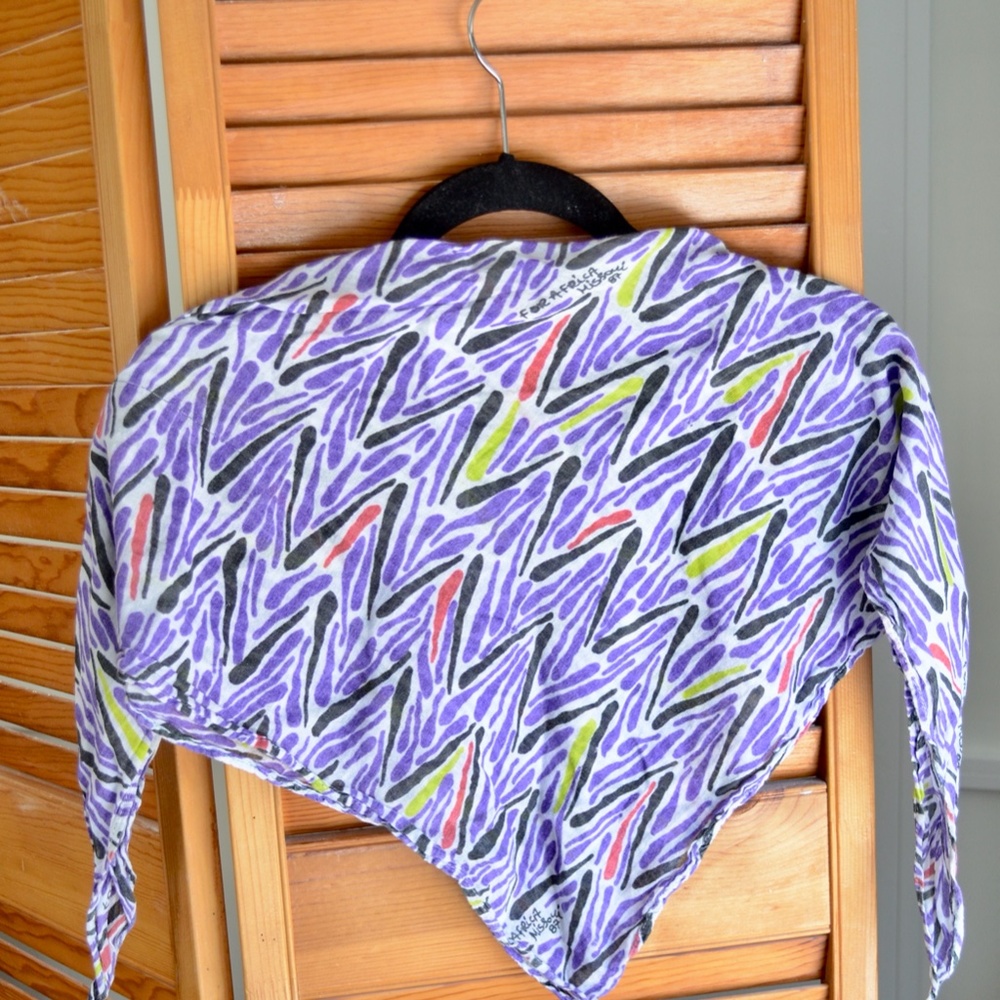 Missoni Vintage Linen Scarf "For Africa '87"